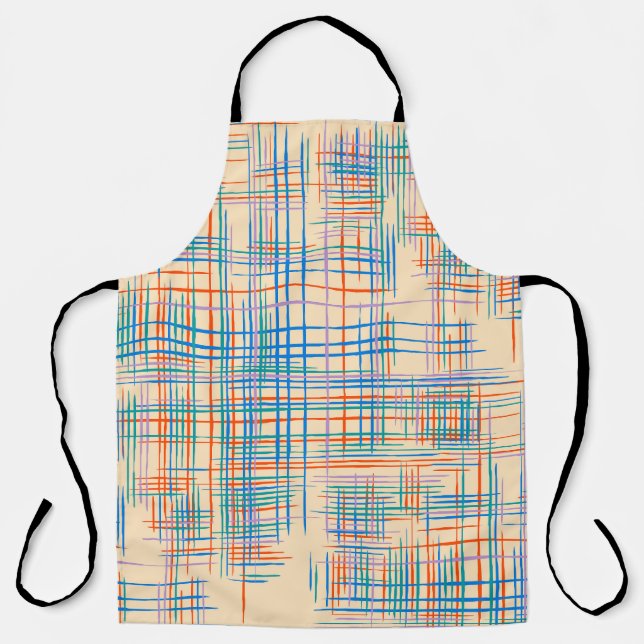 Abstract stripes, colourful ethnic grass mat. apron (Front)