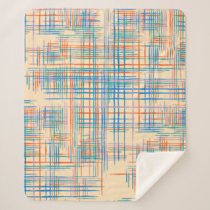 Abstract stripes, colourful ethnic grass mat. sherpa blanket