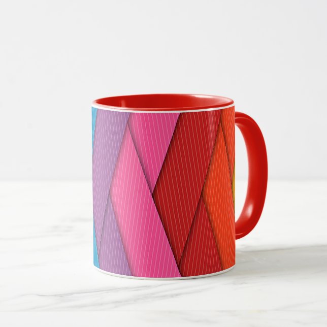 Abstract stripes, colourful, mug (Front Right)