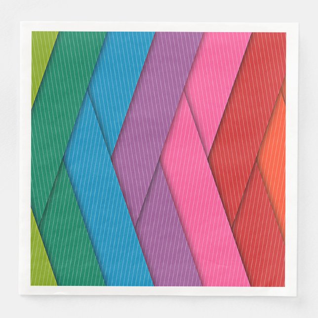 Abstract stripes, colourful, napkin (Front)
