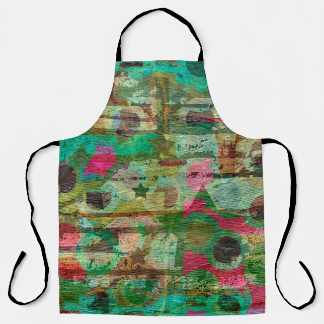 abstract stripes design with wood grain textureabs apron (Front)