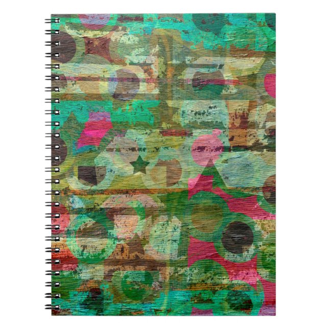 abstract stripes design with wood grain textureabs notebook (Front)