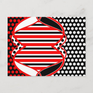 Abstract Stripes & Dots in black red white - cards