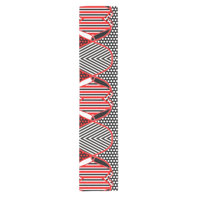 Abstract Stripes Dots Pattern + your ideas Short Table Runner (Front)