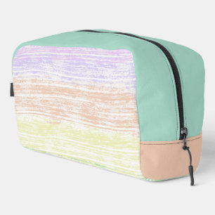 Abstract Stripes in Purple, Yellow and Green Dopp Kit
