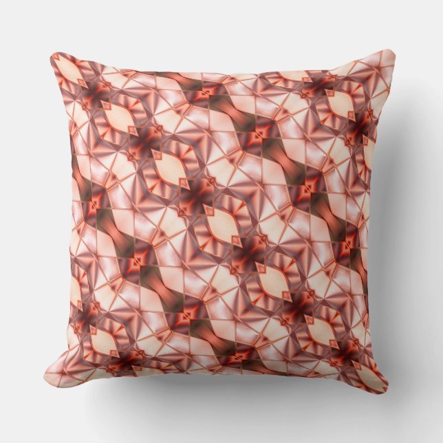 Abstract stripes of silky rapport in pinkish wine  cushion (Front)