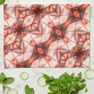 Abstract stripes of silky rapport in pinkish wine tea towel