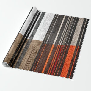 Abstract Stripes Pastel Wood Wrapping Paper