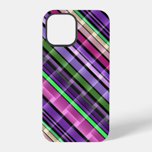 Abstract Stripes Pattern (Purple, Pink, Green) iPhone 12 Pro Case