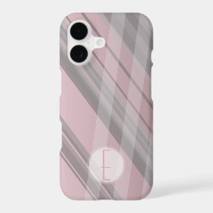 Abstract Stripes/Smoky Pink &Grey/Monogram