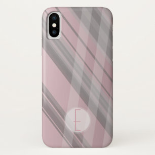 Abstract Stripes/Smoky Pink &Grey/Monogram Case-Mate iPhone Case