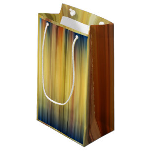 Abstract Stripes Spectrum Background Blue Gold     Small Gift Bag