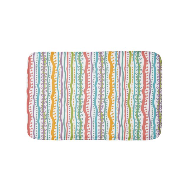 Abstract Stripes Vertical Pattern Bath Mat (Front)