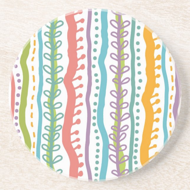 Abstract Stripes Vertical Pattern Coaster (Front)