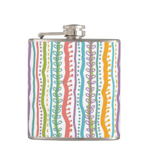 Abstract Stripes Vertical Pattern Hip Flask