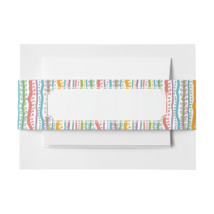 Abstract Stripes Vertical Pattern Invitation Belly Band