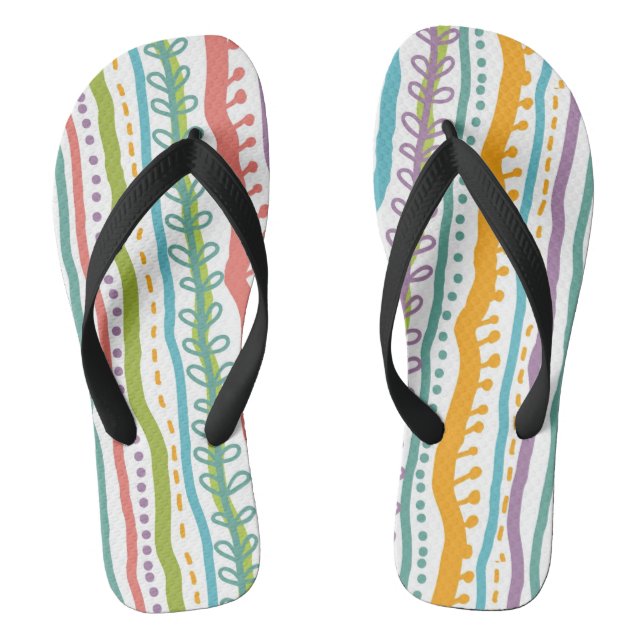 Abstract Stripes Vertical Pattern Jandals (Footbed)