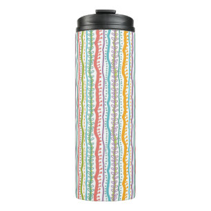 Abstract Stripes Vertical Pattern Thermal Tumbler