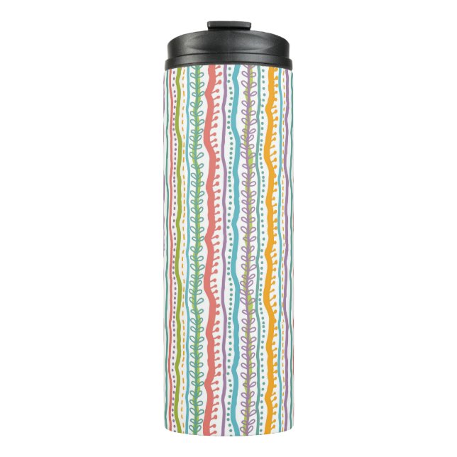 Abstract Stripes Vertical Pattern Thermal Tumbler (Front)