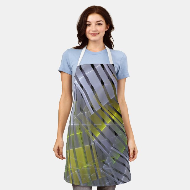Abstract strips geometric decoration apron (Worn)