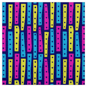 Abstract Strips Vertical - Colours 02 on Dark Blue Fabric
