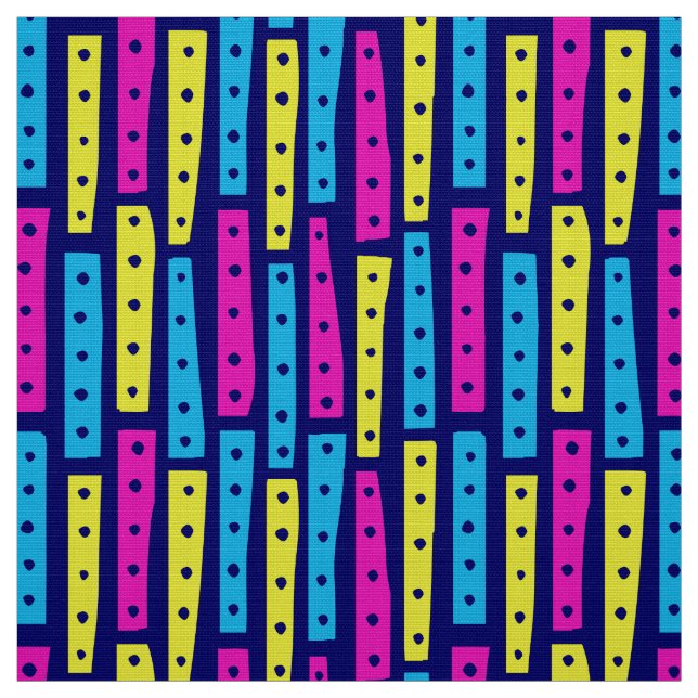 Abstract Strips Vertical - Colours 02 on Dark Blue Fabric (Swatch)