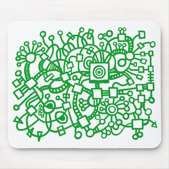Abstract Structure - Grass Green on White Mouse Pad (Front)