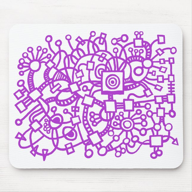 Abstract Structure - Majestic Purple on White Mouse Pad (Front)