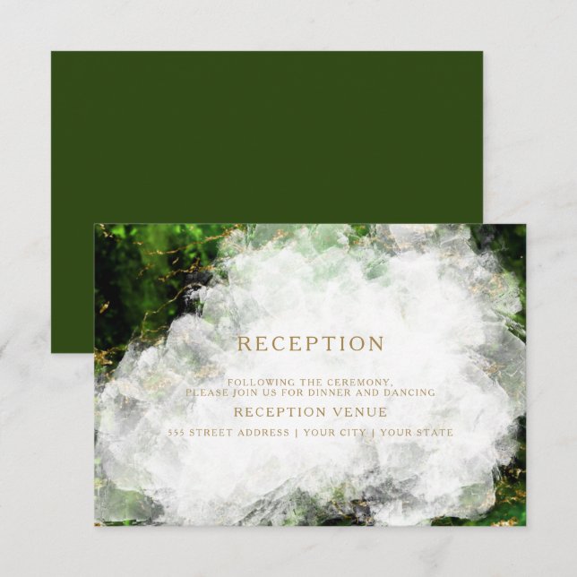 Abstract Stunning Emerald Crystal Agate  Invitation (Front/Back)