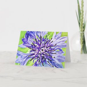 Abstract Style Bachelor Button Flower Note Card
