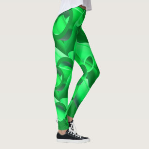 Abstract style of 3d pipes with modern digital art leggings