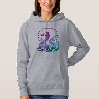 Abstract Stylish Purple Dragon Gradient Logo Hoodie