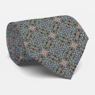Abstract Succulent Garden Rosette Trellis Pattern Tie