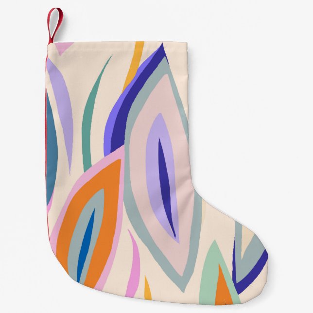 Abstract summer artistic illustration pattern. Cre Small Christmas Stocking (Front)
