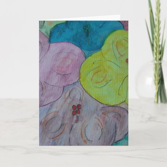 Abstract Summer Floral Greeting Card (Front)
