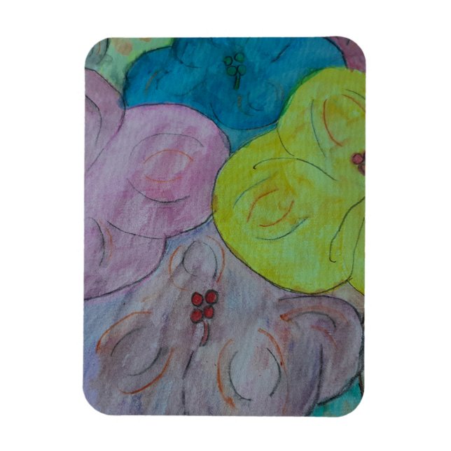 Abstract Summer Floral Magnet (Vertical)
