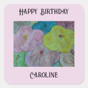 Abstract Summer Floral Personalised Sticker