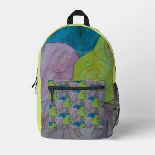 Abstract Summer Floral Printed Backpack