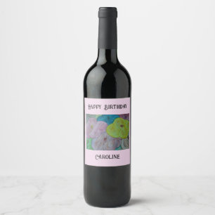 Abstract Summer Floral Wine Label
