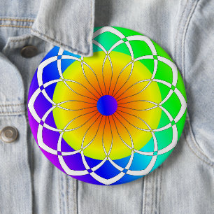 Abstract Summer Flower 6 Cm Round Badge