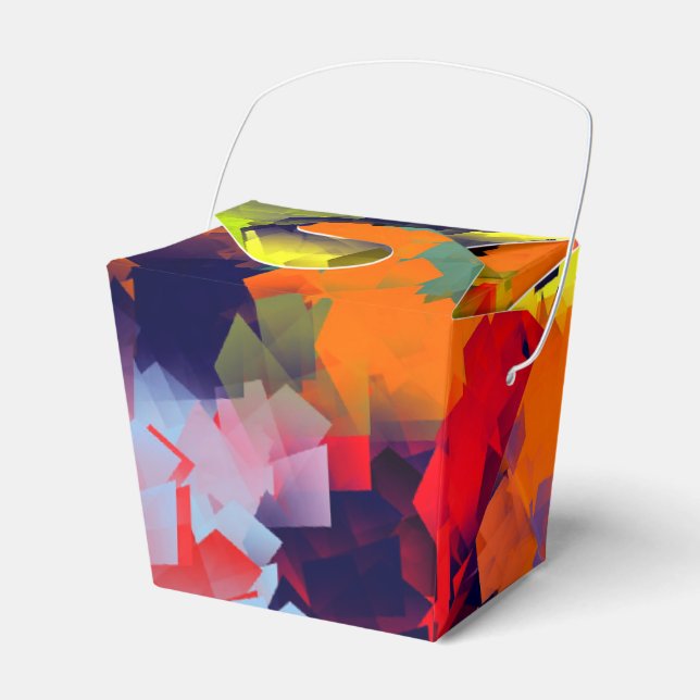 ABSTRACT SUMMER FLOWERS FAVOUR BOX (Front Side)