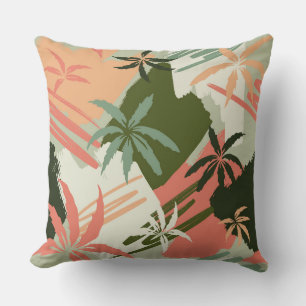 Abstract Summer Palm Tree Pattern Cushion