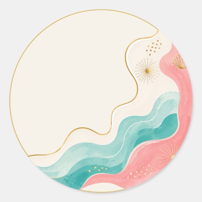 Abstract Summer Party Sticker (Front)