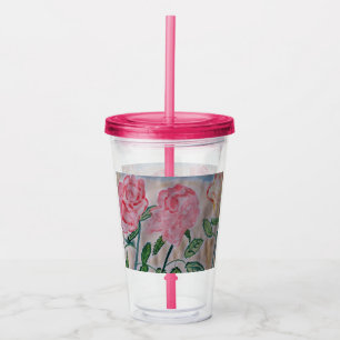 Abstract Summer Roses Acrylic Tumbler