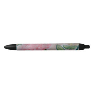 Abstract Summer Roses Black Ink Pen