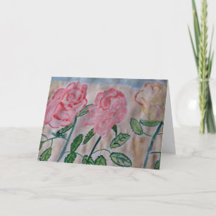 Abstract Summer Roses Card