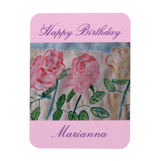 Abstract Summer Roses Flexible Magnet