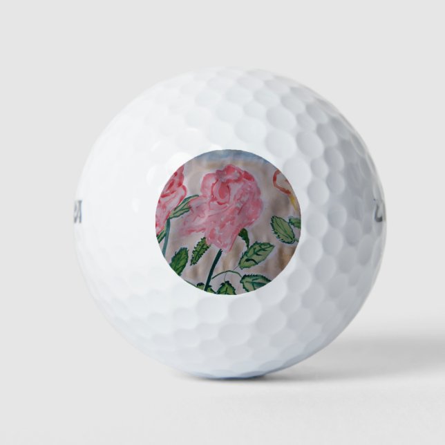 Abstract Summer Roses  Golf Balls (Front)