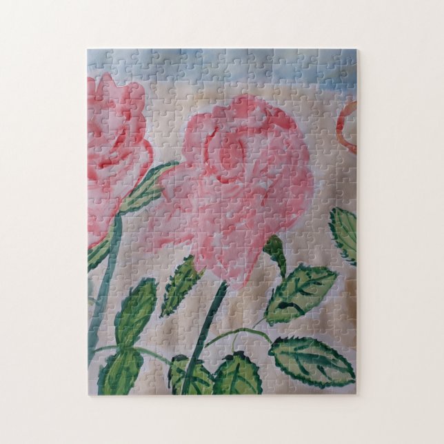 Abstract Summer Roses Jigsaw Puzzle (Vertical)