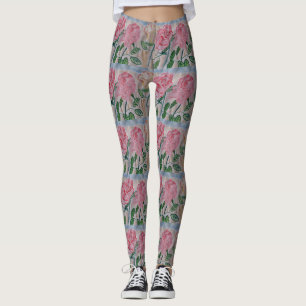 Abstract Summer Roses Leggings